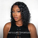 “Whole Air Cap” 5x5 /13x6 Fitted Bye~Bye~KNOTS HD Lace Bob Wig - 2 in 1  Wet and Wave