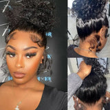 WHOLE LACE NO MESH HD LACE HUMAN HAIR WIG WITH Invisible Strap - Deep Wave