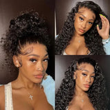 WHOLE LACE NO MESH HD LACE HUMAN HAIR WIG WITH  Invisible Strap - Loose Wave