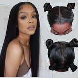 WHOLE LACE NO MESH HD LACE HUMAN HAIR WIG WITH Invisible Strap - STRAIGHT