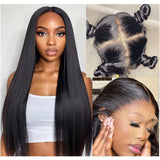 WHOLE LACE NO MESH HD LACE HUMAN HAIR WIG WITH Invisible Strap - STRAIGHT