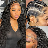 WHOLE LACE NO MESH HD LACE HUMAN HAIR WIG WITH Invisible Strap - Water Wave