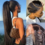 WHOLE LACE NO MESH HD LACE HUMAN HAIR WIG  - Yaki Straight