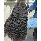 WHOLE LACE NO MESH TRANSPARENT LACE HUMAN HAIR WIG WITH Invisible Strap - BURMESE CURLY