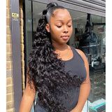 WHOLE LACE NO MESH TRANSPARENT LACE HUMAN HAIR WIG WITH Invisible Strap - LOOSE WAVE