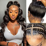 WHOLE LACE NO MESH TRANSPARENT LACE HUMAN HAIR WIG WITH Invisible Strap - BODY WAVE