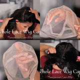 WHOLE LACE NO MESH TRANSPARENT LACE HUMAN HAIR WIG WITH Invisible Strap - LIGHT YAKI STRAIGHT