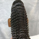 WHOLE LACE NO MESH TRANSPARENT LACE HUMAN HAIR WIG WITH Invisible Strap - LOOSE WAVE