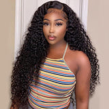 WHOLE LACE NO MESH TRANSPARENT LACE HUMAN HAIR WIG WITH Invisible Strap - CURLY