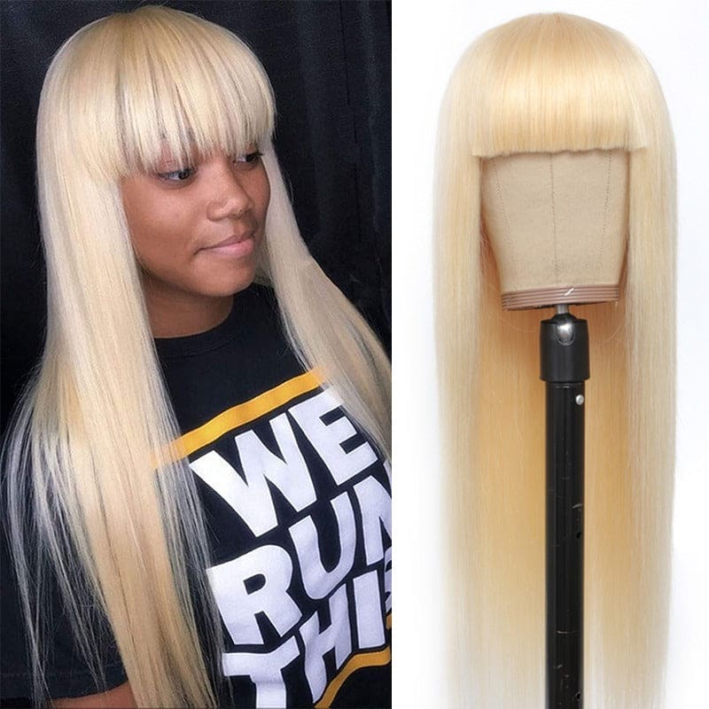 Zoe 613 Blonde Natural Straight Lace Front Wigs With Bang