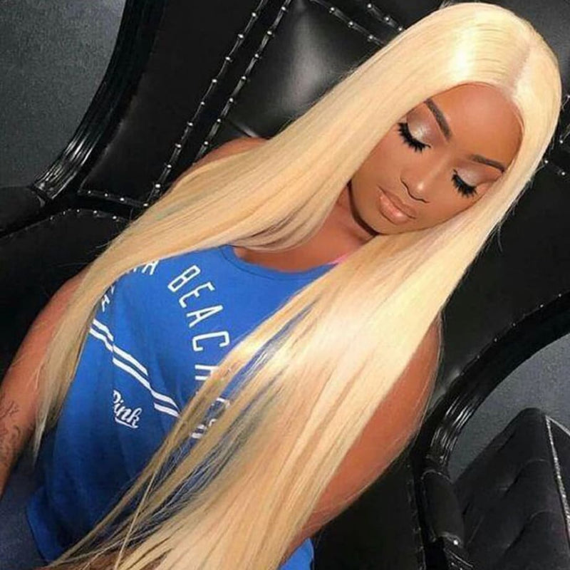13*6 613 Blonde Natural Straight Lace Front Wigs