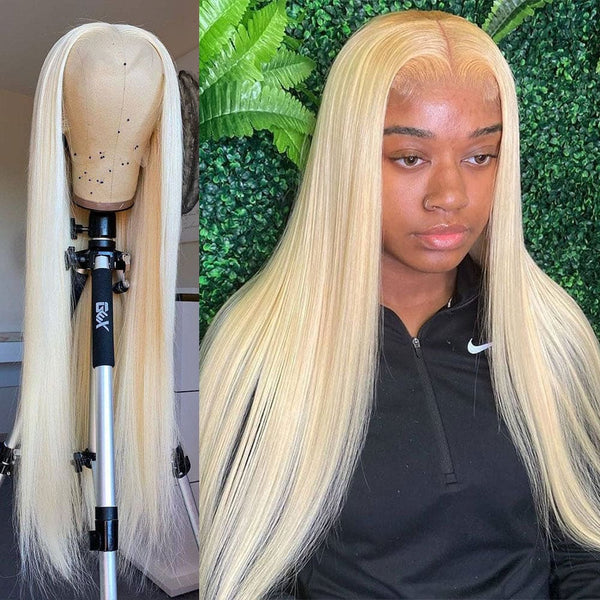 613 Blonde Natural Straight Lace Front Wigs