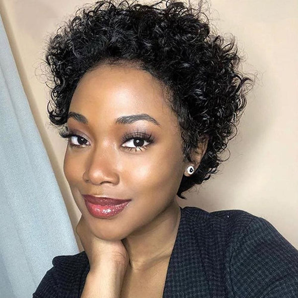 Adela丨Pixie Cut Short Curly Lace Front Human Hair Wigs