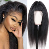 Allyson Kinky Straight Full Lace Human Hair Wigs Natural Color Brazilian Human Virgin Hair Free Part Lace Wigs