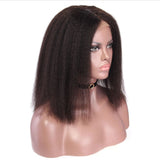 Amanda Kinky Straight Short Bob Wig 13x4 Lace Front Human Hair Wigs Natural Hair Color