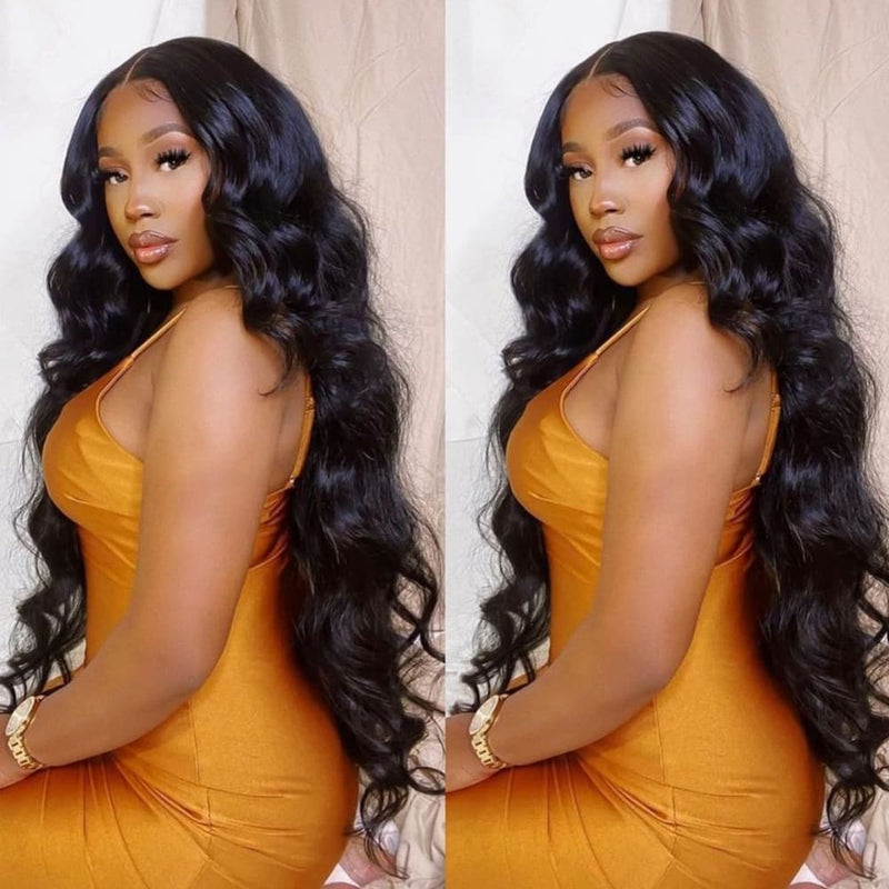 Angelia Pre-Made Double Fake Scalp Body Wave 13x6 Lace Front Wig