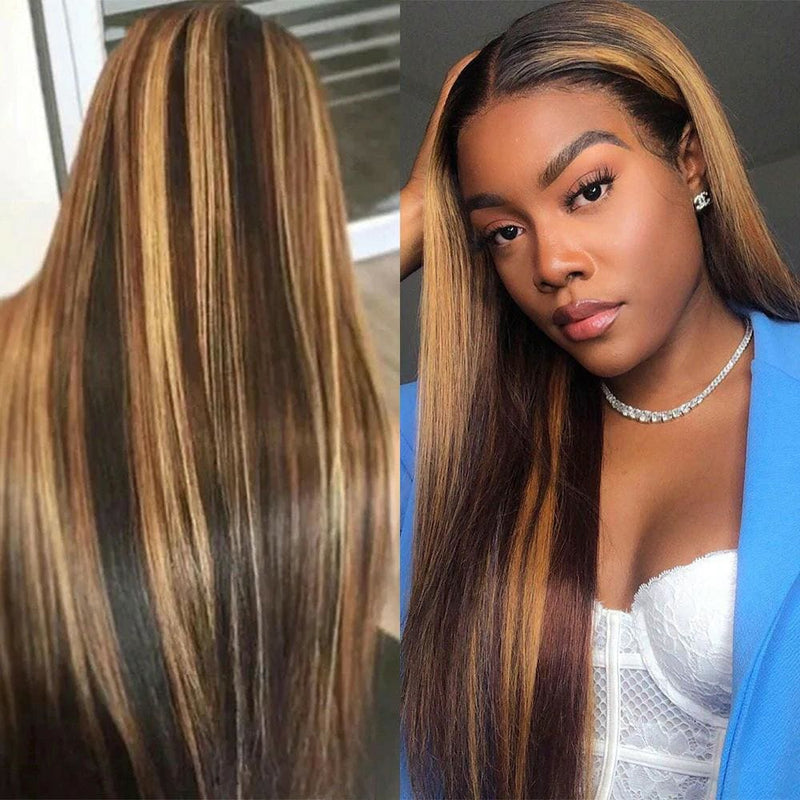 Audrey Highlight Blonde Preplucked Silky Straight 13x6 Lace Wig
