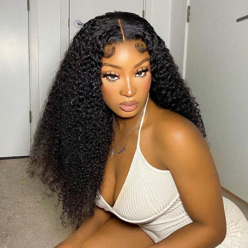 Cindy 13*6  Kinky Curly Lace Front Human Hair Wigs For Women Pre Plucked Hairline Lace Wigs Brazilian Remy Hair