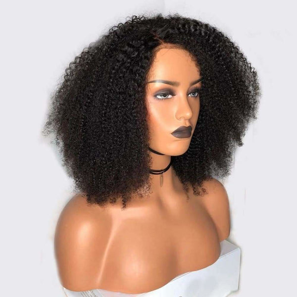 Cora Full Lace Wig Afro Kinky Cerly Bob wig Natural Color Human Hair