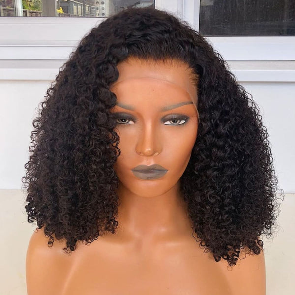 Ella Preplucked Hairline Kinky Curly 13*4 Lace Front Wig Human Hair Wig