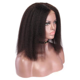 Erin 13x6 Lace Front Wig Kinky Straight Short Bob wig Natural Color Human Hair