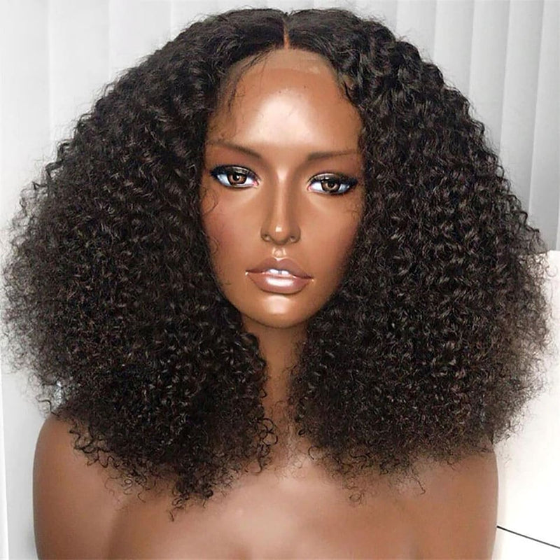 Jillian 13x6 Lace Front Wig AFRO KINKY CURLY Bob wig Natural Color Human Hair