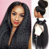 Serene Preplucked Hairline Kinky Straight Human Hair 360 Lace Front Wig