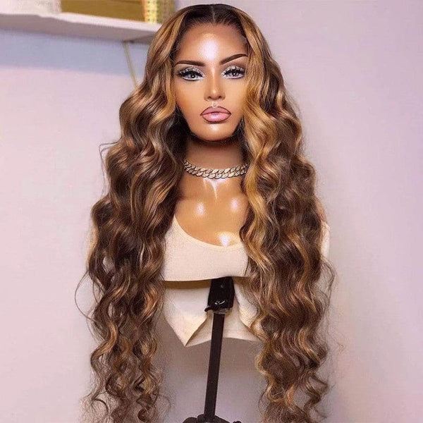 Viona Highlight Blonde Preplucked Body Wave 13x6 Lace Front Wig